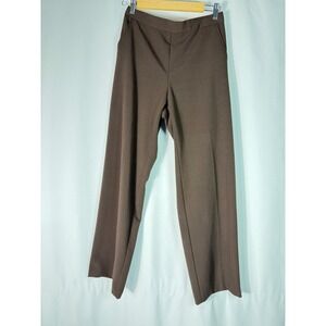 Briggs New York Petite Brown Stretch Comfort Wide Leg Dress Pants Size 8P